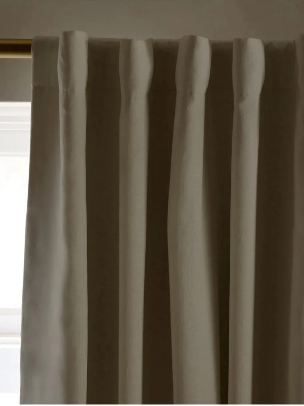 NWT QUINCE Set Of 2 48x96 European Linen True Blackout Curtains Cream 0478